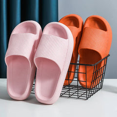 Thick Platform Cloud Slippers Indoor Home Eva Soft Sole Pillow Slides Sandals Woman Non Slip Beach Flip Flops