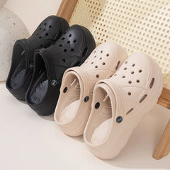 Platform Sandals Thick Sole Soft Eva Clogs Garden Shoes Hollow Out Non Slip Beach Sandals