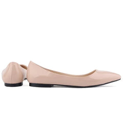 Flats Shoes Solid color Pointed Toe Slip On Patent Leather Woman Flat Single Casual Comfort Non-slip Loafers