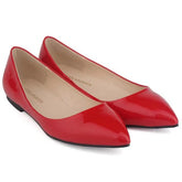 Flats Shoes Solid color Pointed Toe Slip On Patent Leather Woman Flat Single Casual Comfort Non-slip Loafers