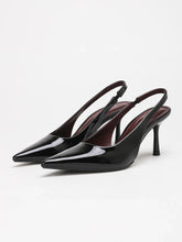 Patent Leather Pointed Toe Slingback Heels