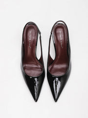 Patent Leather Pointed Toe Slingback Heels