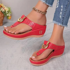 Slippers Rome Wedges Causal Platform Beach Slippers Female Plus Size 43 Comfortable Slides