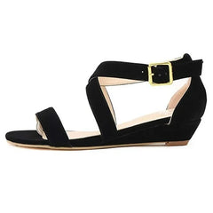 Wedges Sandals Chunky Comfort Low Platform High Heeled Female Footwear Party Dress Wedding Shoes