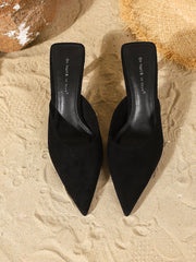 fashionable suede slip-on stiletto heels