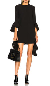 Hanzo Black Bell Sleeve Mini Dress