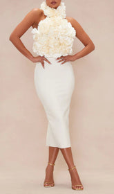 Statement Floral Halterneck Midi Dress