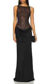 Jadine Black Lace Maxi Dress