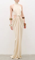 Jayme Halter Cutout Maxi Dress