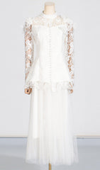 Ceyla Enchanting Sky Blue Butterfly Lace & Tulle Maxi Set