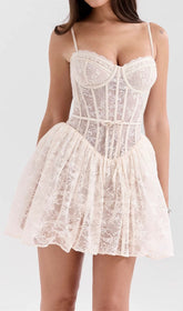 Chiho Romantic Lace Corset Mini Dress
