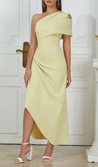 Hemera Chic One-Shoulder Asymmetrical Hem Midi-Maxi Dress