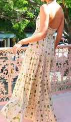 Evera Tropical Breeze Halter Maxi Dress