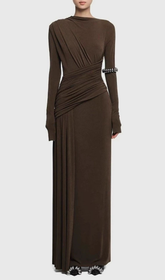 The Haruka Ruched Long Sleeve Maxi Dress