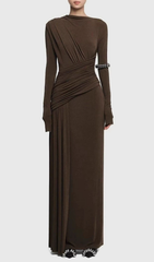 The Haruka Ruched Long Sleeve Maxi Dress