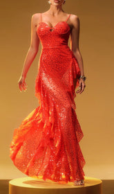 Sparkling Sequin Split Maxi Dress