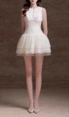 Elfreda Chic White Lace Mini Dress