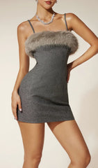 Frostella Luxe Faux Fur Mini Dress