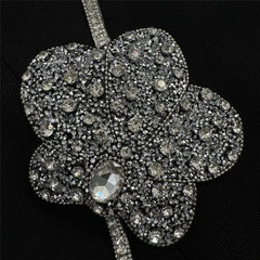 Galatia Black Diamante Embellished Long Sleeve Maxi Evening Gown