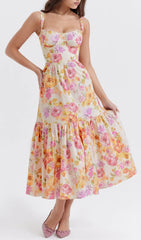 Chic Ivory Floral Midi Sundress for Women