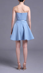 Jayeeta Azure Chic Strapless Mini Dress