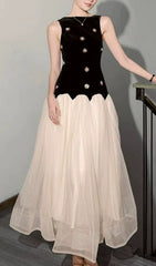 Eula Floral Embellished Velvet & Tulle Maxi Dress