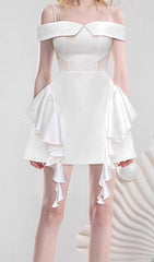 Jayleen White Ruffle Mini Dress