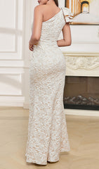 Birdie Jacquard One Shoulder Maxi Dress