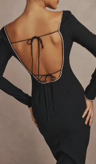Glamorous Black Crystal Embellished Maxi Dress