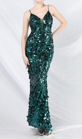 Chole Emerald Green Sequin Maxi Dress