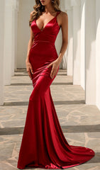 Casta V-Neck Satin Maxi Dress