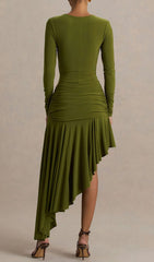 Nedelya Draped Long Sleeve Midi Dress