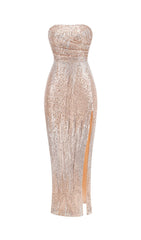 Jaffar Dazzling Strapless Sequin Maxi Dress