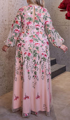 Helia Enchanting Floral Embroidered Plus Size Maxi Dress