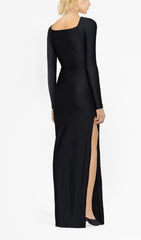 Glamorous Black Cut-Out Long Sleeve Maxi Dress