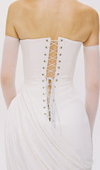 Julianne White Strapless Maxi Dress