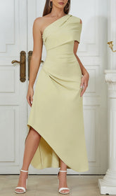 Hemera Chic One-Shoulder Asymmetrical Hem Midi-Maxi Dress