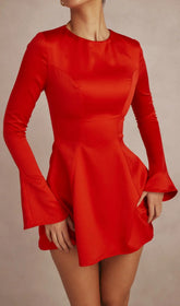 Siren Red Satin Mini Dress
