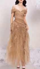 Ersa Off-Shoulder Corset Maxi Dress