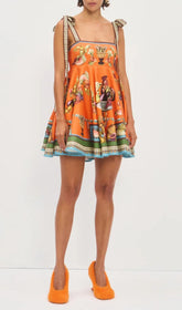 Ilya Vibrant Whimsical Print Strappy Mini Dress