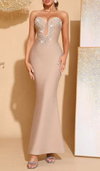 Havilah Glamour Strapless Embellished Bandage Maxi Gown
