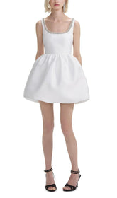 Brodie White Diamante Mini Dress