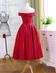 Charming Satin Red Off The Shoulder Homecoming Dress