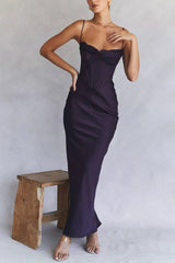 Elegant Night Shade Corset Maxi Dress