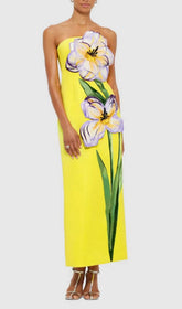 Radiant Bloom Strapless Maxi Dress