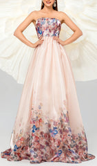 Bilhah Strapless Floral Maxi Dress