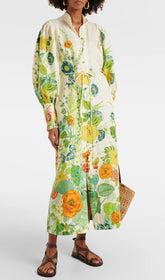 Baha Floral Puff Sleeve Maxi Dress