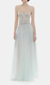 Josie Ethereal Light Blue Mesh Maxi Dress