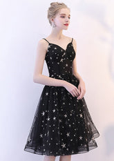 Black Short V-neckline Lovely Prom Dress
