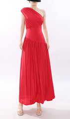 Jinte Scarlet Goddess One-Shoulder Maxi Gown